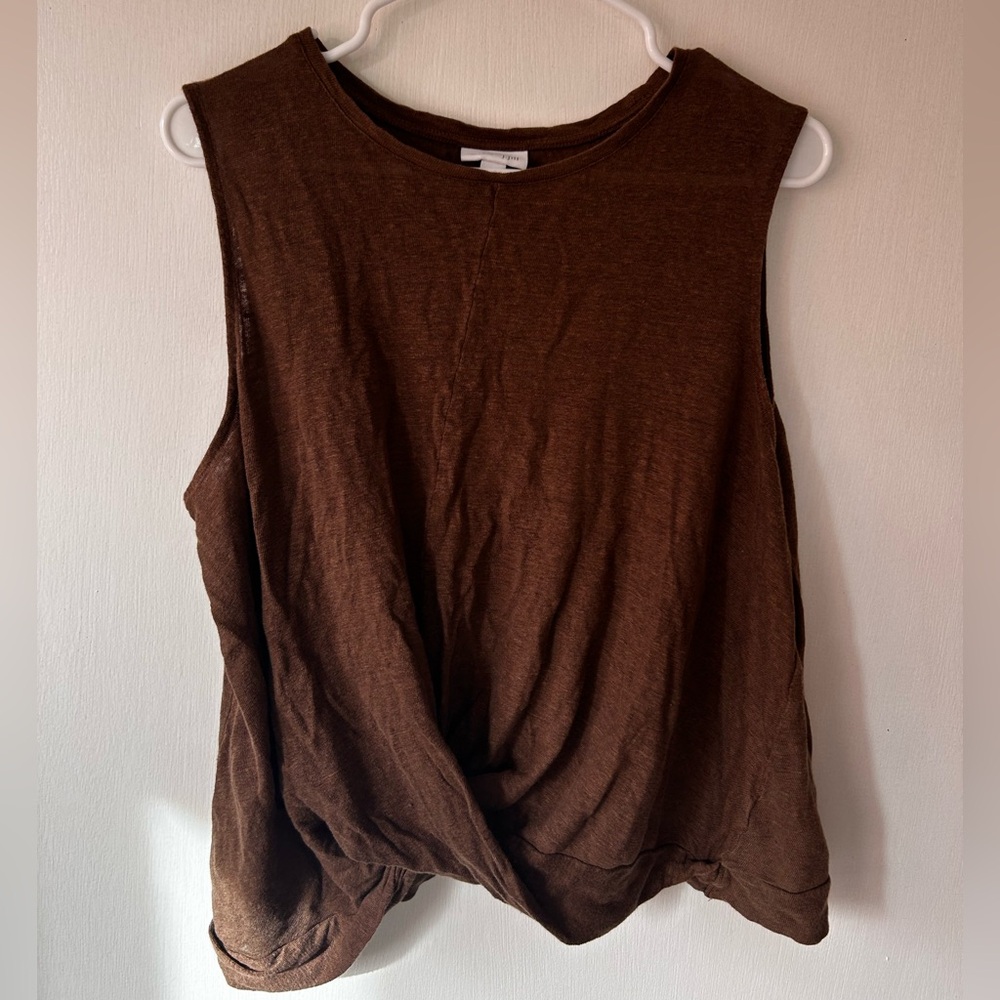 J. Jill Rich Brown linen Tank Top